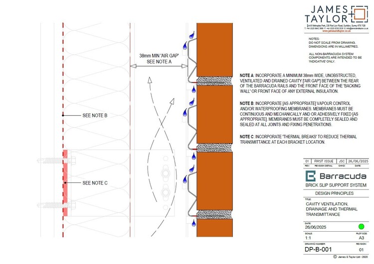 System Drawings | jamesandtaylor limited | Terracotta Tile Facade | Facing Brick System | Facade Metal