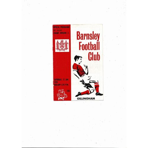1969/70 Barnsley v GillinghamFootball Programme