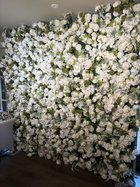 White Rose Flower Wall backdrop for weddings, parties and corporate events