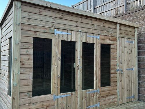 12x10 Pent Summer House Combi