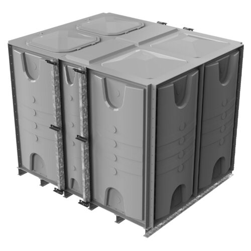 PW.2.5X2X2.IFB.DIV.AG(1+1) - 10000 LITRE DIVIDED SECTIONAL WATER TANK, INTERNALLY FLANGED BASE (IFB)