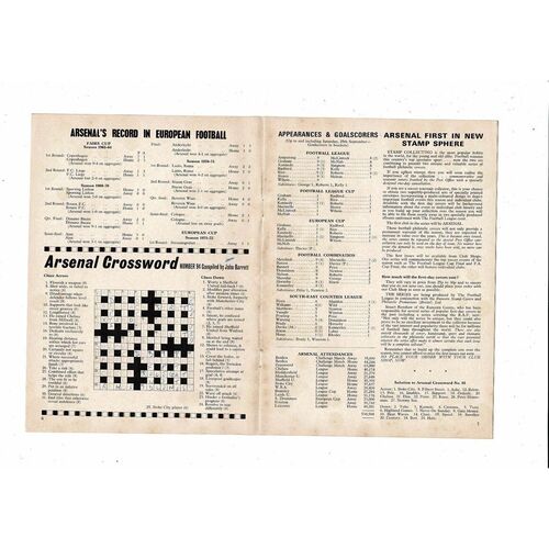 Arsenal v Stroemsgodset European Cup Football Programme 1971/72