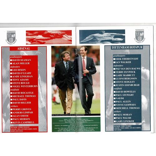 1991 Arsenal v Tottenham Hotspur Charity Shield Football Programme