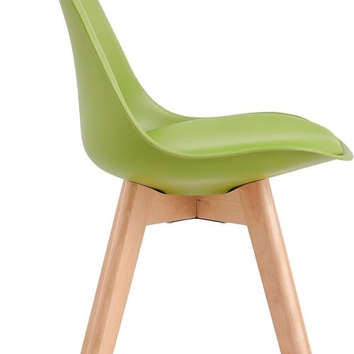 mcc direct Set of 4 Dining Chairs Wooden Legs Soft Cushion Pad Stylish DELUXE Retro Lounge Dining Office EVA
