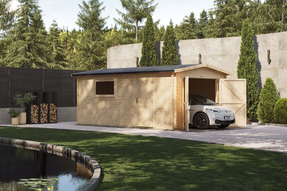 Apex Log Cabin Single Garage 18x10