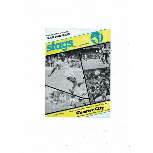 Mansfield Town v Chester City Freight Rover Trophy Area Final Football Programme 1986/87