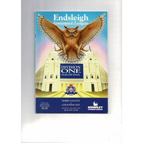 1994 Derby County v Leicester City Play Off Final Div 1 Football Programme + Press Cutting