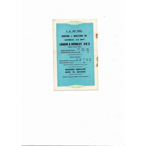 1957/58 Manchester City v Aston Villa Football Programme