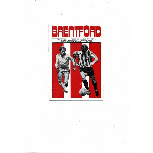 1974/75 Brentford v Rochdale Football Programme