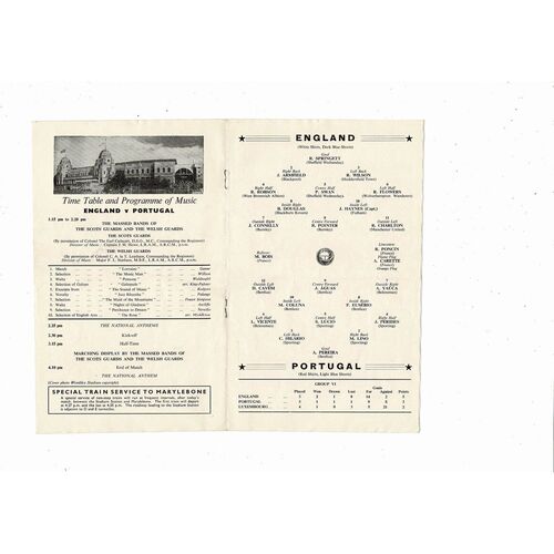 1961 England v Portugal Football Programme