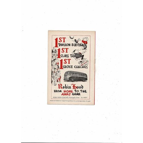 1957/58 Nottingham Forest v Bolton Wanderers Football Programme