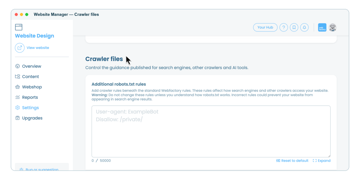 How to update your llms.txt file | Webfactory Support | Webfactory
