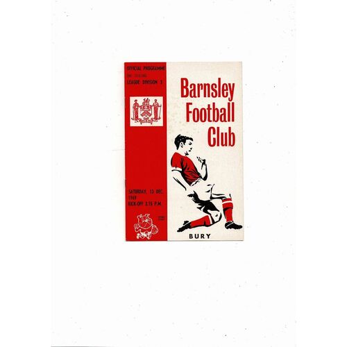 1969/70 Barnsley v Bury Football Programme