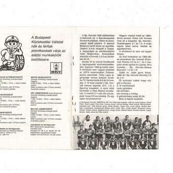 Budapest Honved v Celtic European Cup Football Programme 1988/89