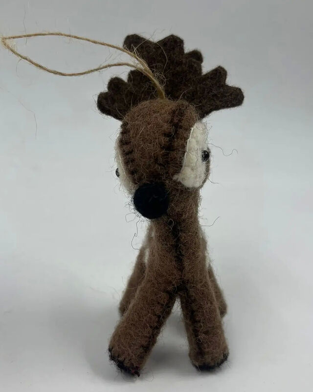 Handmade Felt Christmas Brown Baby Deer Ornament/Decoration
