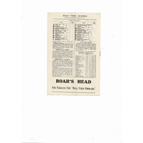 1956/57 Charlton Athletic v Chelsea Football Programme