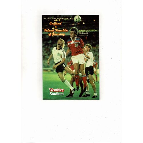 1982 England v GDR Football Programme