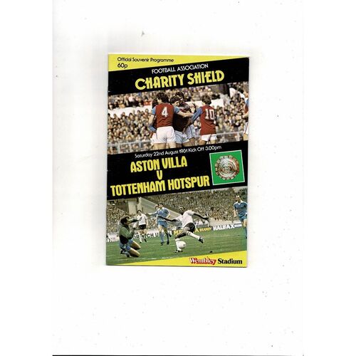 1981 Aston Villa v Tottenham Hotspur Charity Shield Football Programme