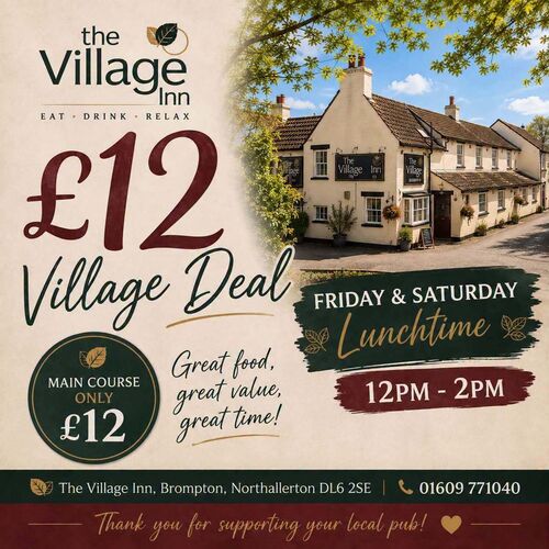 Food | The Village Inn | Sunday Lunch Brompton | Sunday Lunch Northallerton | Restaurant Brompton