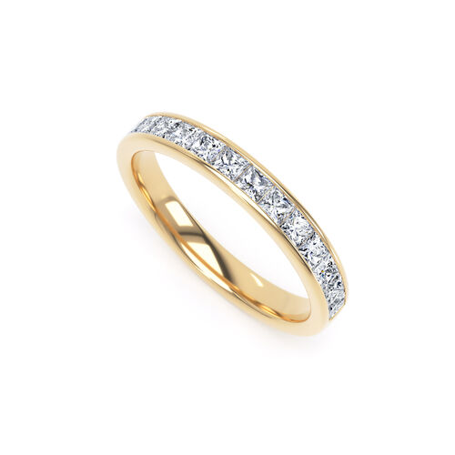 Channel set princess cut diamond ring