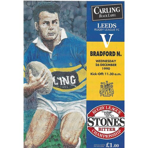 1990/91 Leeds v Bradford Northern (26/01/1990) Rugby League Programme