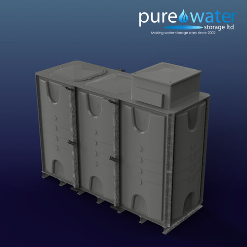 PW.3X1X2.IFB.AB - 6000 LITRE SECTIONAL WATER TANK, INTERNALLY FLANGED BASE (IFB) C/W FVH