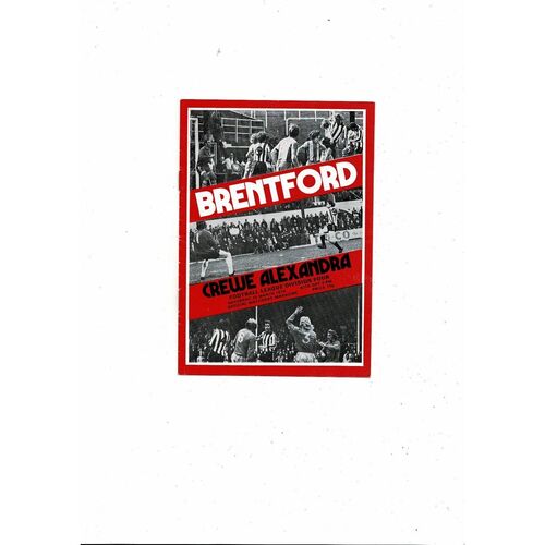 1975/76 Brentford v Crewe Alexandra Football Programme