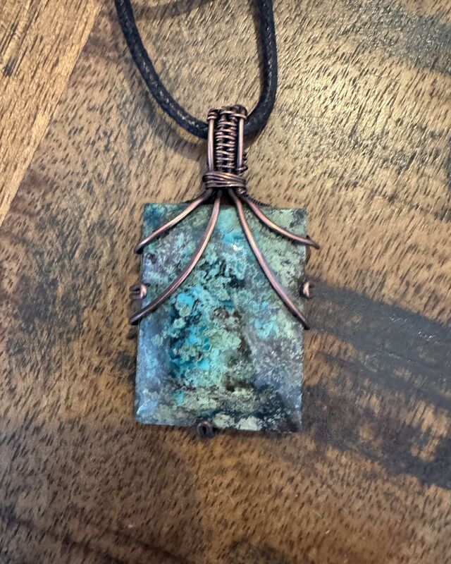 Chrysocolla Wire weave necklace