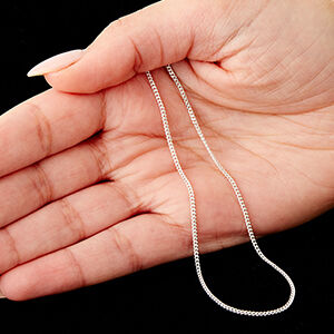Sterling silver 1.5mm diamond cut extendable curb chain