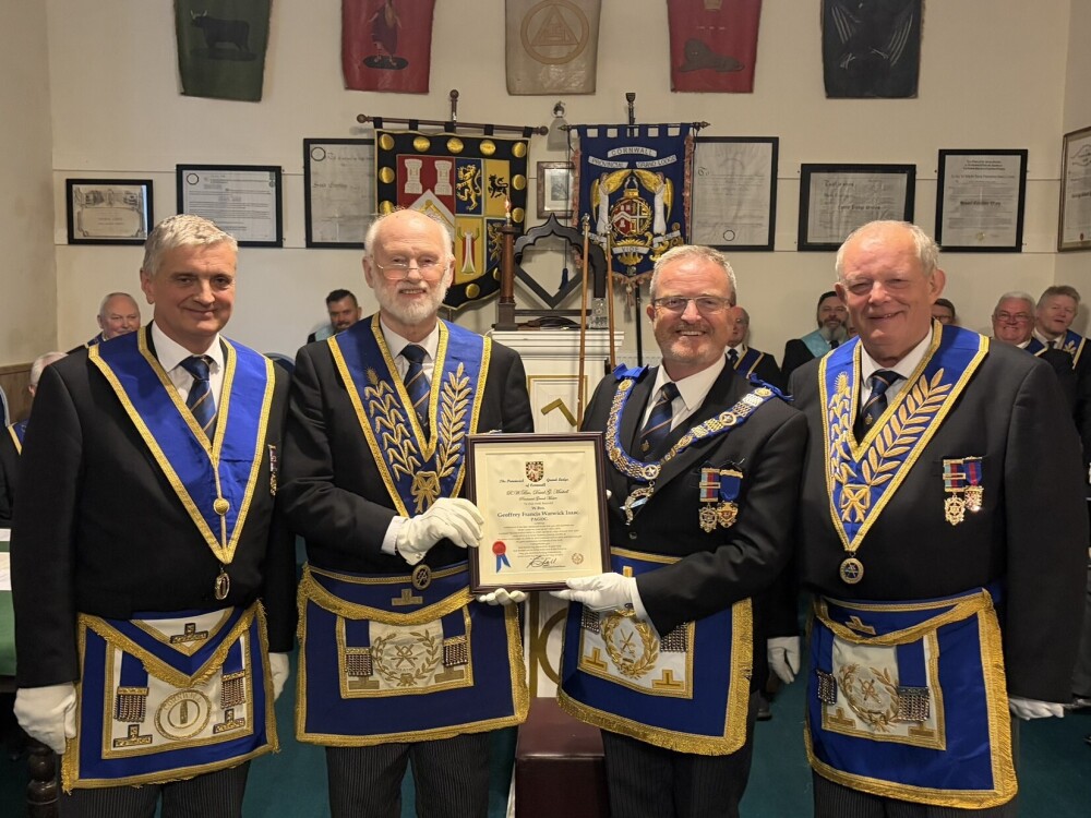 Celebrating 50 Years of Fidelity and Service to Freemasonry: W. Bro Geoffrey F W Isaac, PAGDC | Provincial Grand Lodge of Cornwall | How to become a Freemason in Cornwall | Freemasonry lodges near me Cornwall  | What is Freemasonry in Cornwall UK