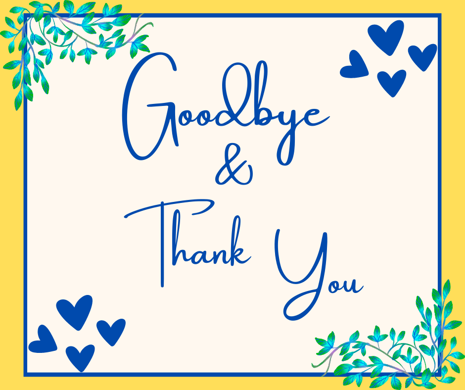 Goodbye and Thank you Hayley