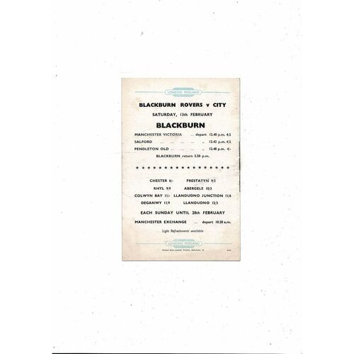 Manchester City v Hibernian Friendly Football Programme 1959/60