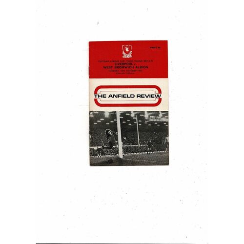 1972/73 Liverpool v West Bromwich Albion League Cup Replay Football Programme