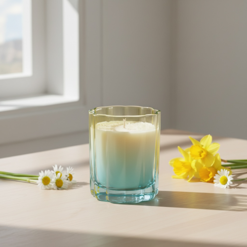 Daisy Glass Candle – Luxury Hand Poured