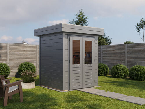 1.8mtr x 1.8mtr 28mm walled Flat Roof Cabin
