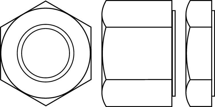 Washer Faced (or WF) style Full and Lock Nuts