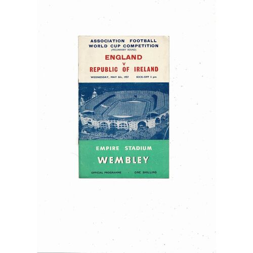 1957 England v Republic of Ireland World Cup Football Programme