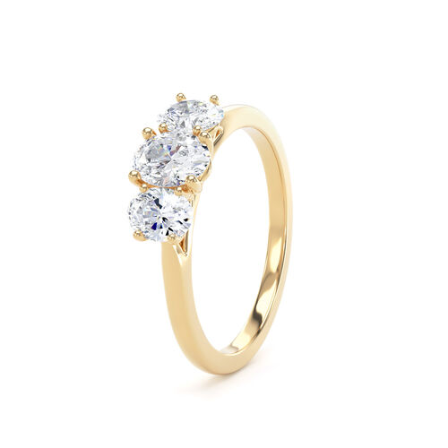 Oval diamond trilogy ring
