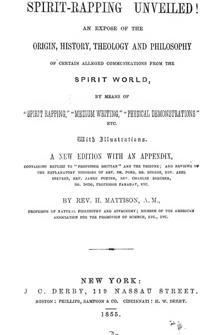 1855 | Spirit Rapping Unveiled