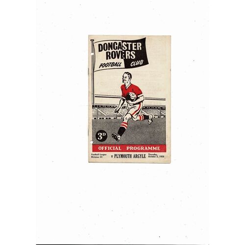 1958/59 Doncaster Rovers v Plymouth Argyle Football Programme