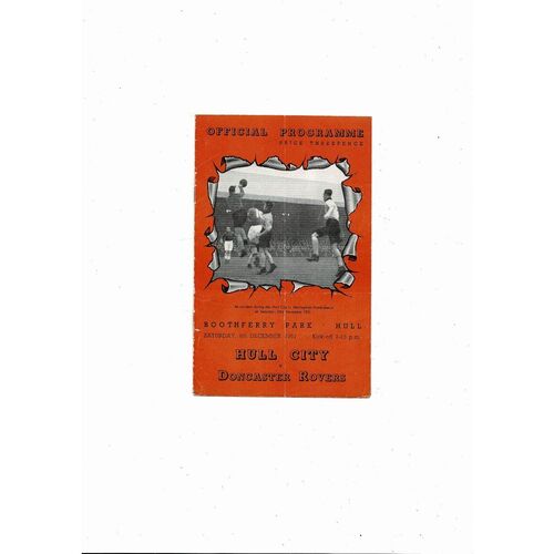 1951/52 Hull City v Doncaster Rovers Football Programme