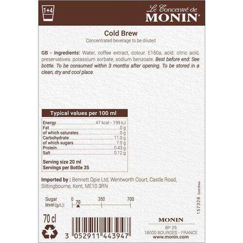Cold Brew Coffee Syrup by Monin - 700ml