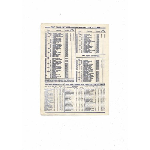 1958/59 Tottenham Hotspur v Blackpool Football Programme