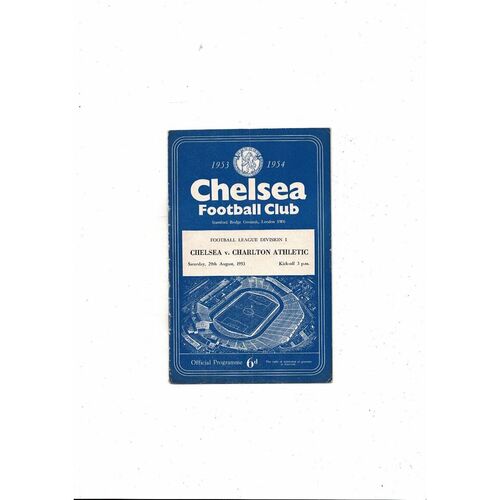 1953/54 Chelsea v Charlton Athletic Football Programme