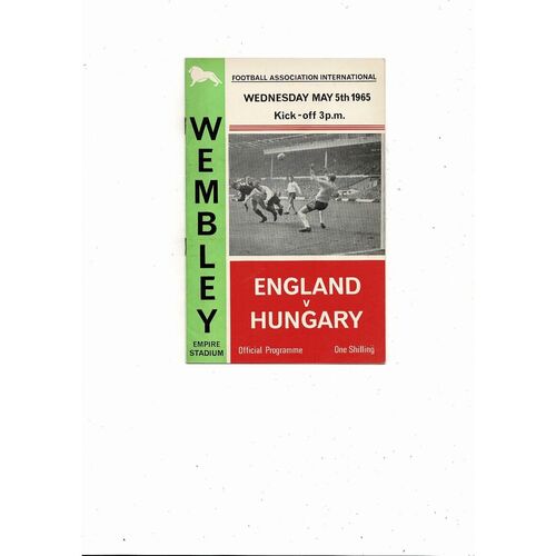 1965 England v Hungary Football Programme