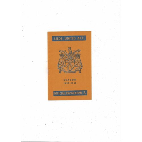1957/58 Leeds United v Leicester City Football Programme