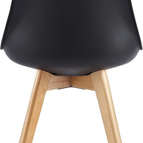 mcc direct Set of 4 Dining Chairs Wooden Legs Soft Cushion Pad Stylish DELUXE Retro Lounge Dining Office EVA