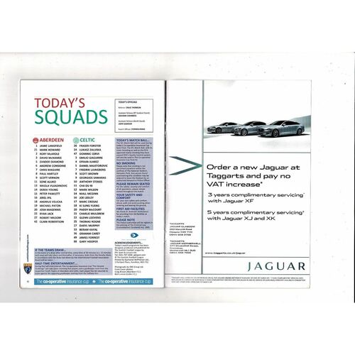 2010/11 Aberdeen v Celtic Scottish League Cup Semi Final Programme