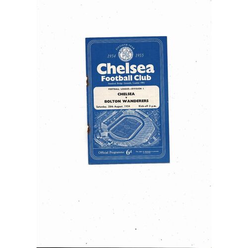 1954/55 Chelsea v Bolton Wanderers Championship Season Football Programme