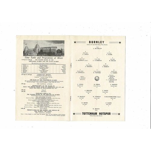 1962 Burnley v Tottenham FA Cup Final Football Programme